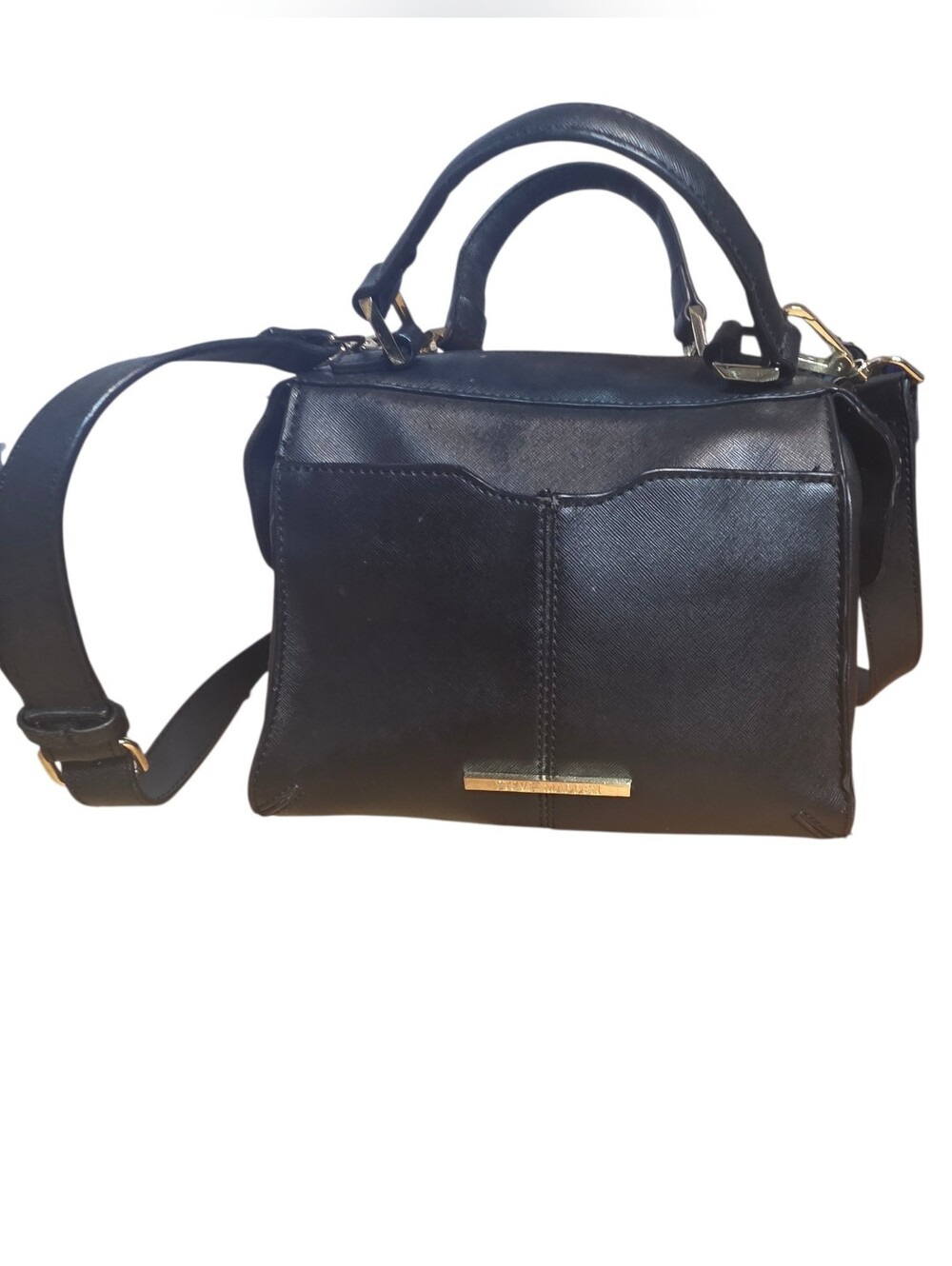 Steve Madden Bag Crossbody Hand Bag Black Gold